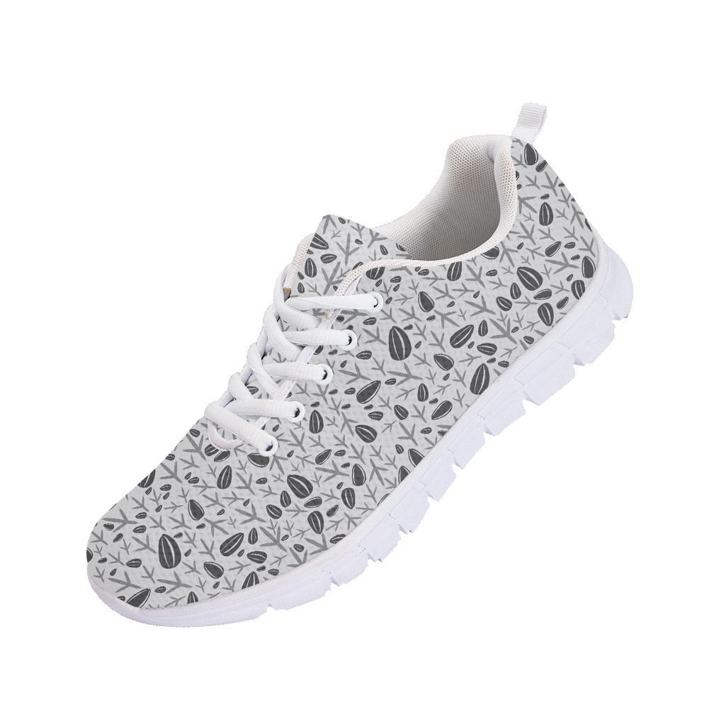 Paw Prints Of Pigeon And Sunflower Seeds In Different Sizes Running Shoes Sport Sneakers