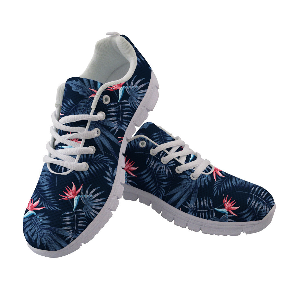 Paradise Plants With Tropical Bird And Leaves Pattern Running Shoes Sport Sneakers