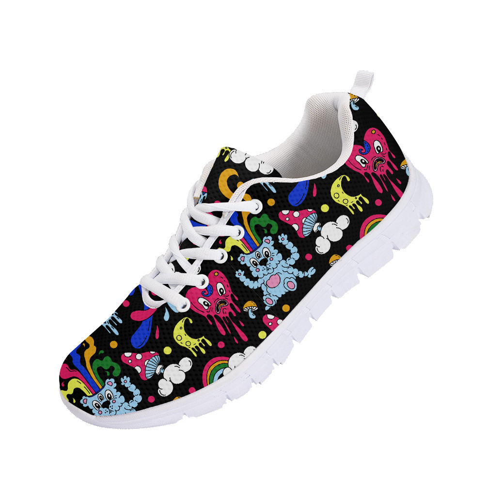 Pattern With Psychedelic Elements And Colorful Polka Dots Running Shoes Sport Sneakers